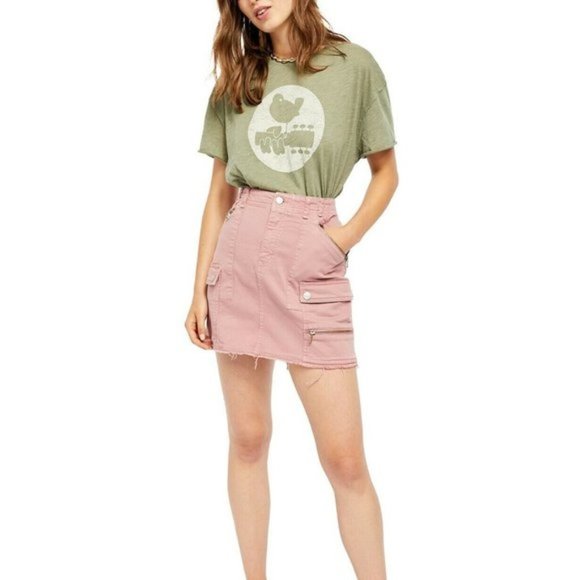 Free People Dusty Lilac Avenue Denim Mini Skirt 29 - Picture 6 of 13